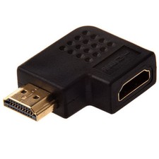 HDMI Right Angle Port Saver Adapter - Male to Female 90 Degree coupler turn 270