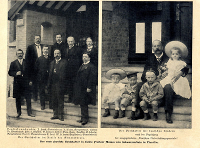 Botschafter Frhr.von Schwarzenstein mit Kindern in Tientsin c.1906