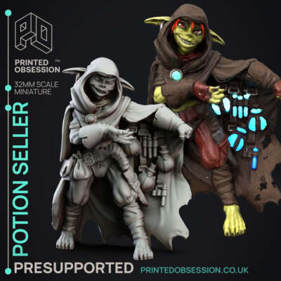 Potion Seller | Goblin Brewers | Fantasy Miniature | Printed Obsession