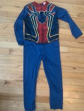 Spiderman Iron Man Costume Size 6-7 Kids Suit Only No Mask