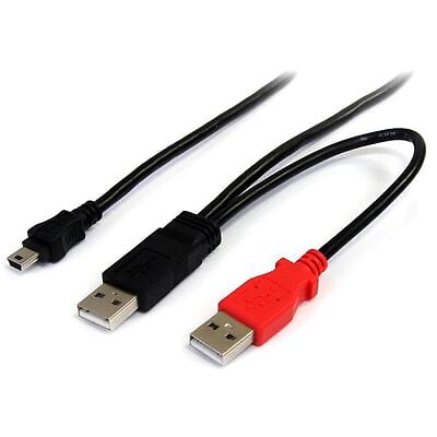 1pc STARTECH.COM USB2HABMY3 3 ft USB Y Cable for External Hard Drive USB A to m