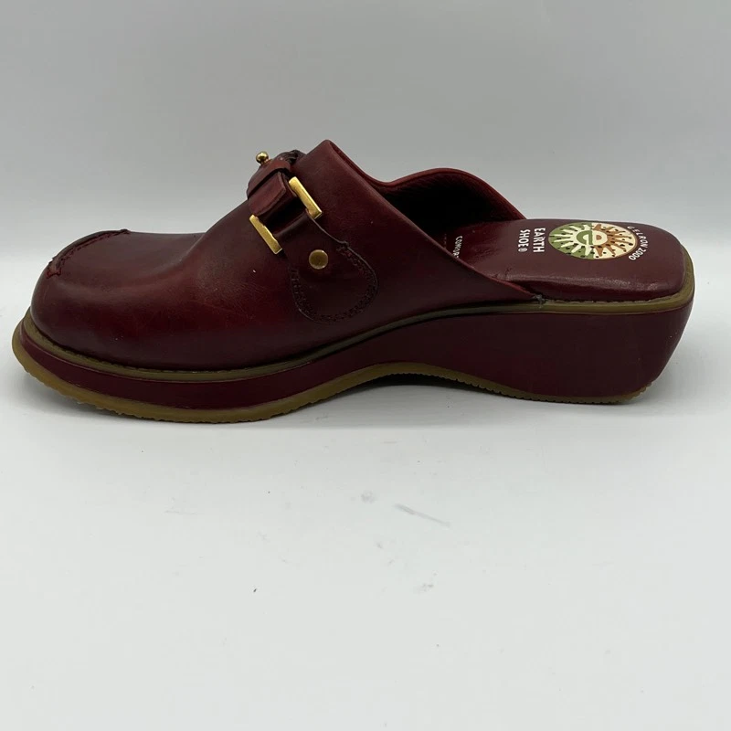 Zapato Tierra Daphne Zuecos Zapatos Para Mujer 7.5 Cuero Rojo Correa Sin Cordones Informal Mula Foto 4 de 4