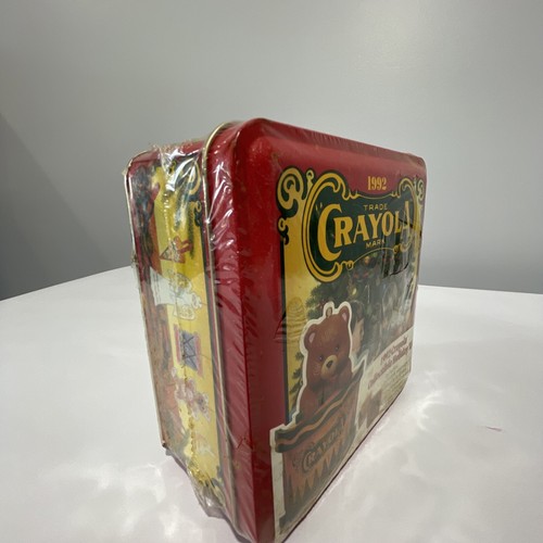 Vintage 1992 Crayola Collectible Holiday Tin bear ornament 64 crayons SEALED - Picture 6 of 17