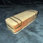 Vintage Soapstone Hinged Trinket Box W/ Brass Banding Made In India