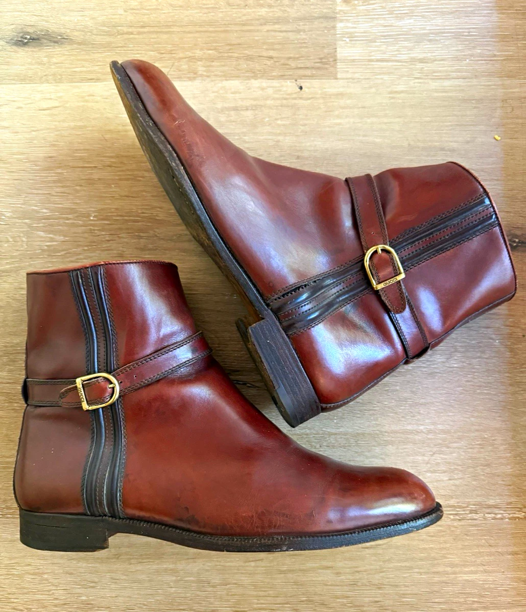 Gucci Leather Upper Brown Boots for Men for Sale | Shop New  display picture 1