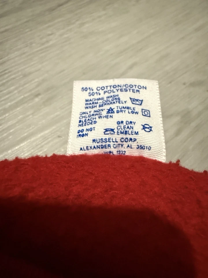 Rare Vintage 90's Texas Tech Red Raiders ~ Sweat Shirt ~ Red Large~ USA Jerzees - Image 4 of 4