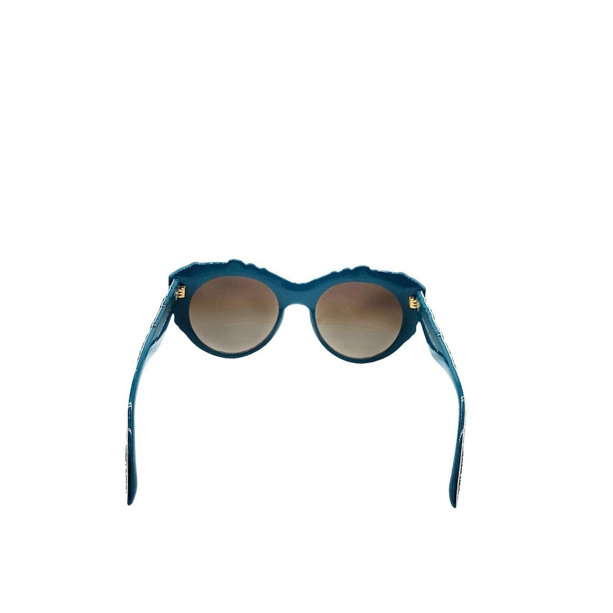 Dolce & Gabbana Women\'s Teal Cat-Eye Sunglasses with Floral Arms Dolce and Gabbana Floral Brocade Cat Eye Sunglasses -DG4267  main image 4