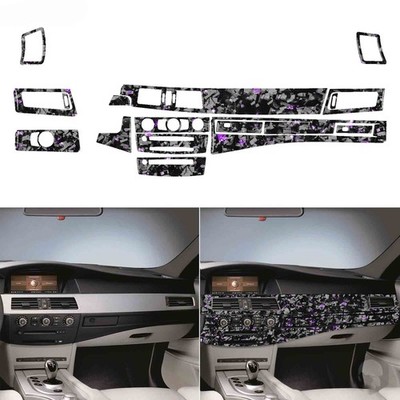17Pc Purple forged carbon fiber instrument panel trim for BMW 5 Series E60 04-10