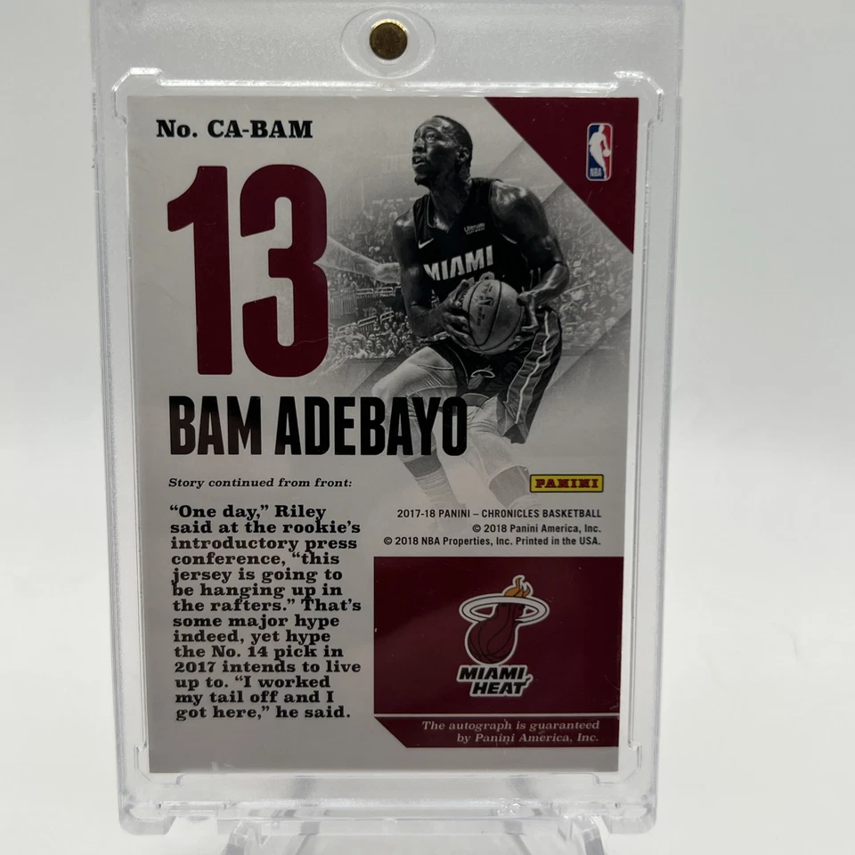 2017-18 Chronicles Bam Adebayo #CA-BAM Chronicles Auto RC /99 #CA-BAM Miami Heat - Image 2 of 2