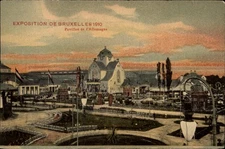 Pavilion of Germany Brussels Belgium vintage postcard b625