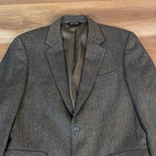 Jos A Bank Sport Coat Mens 42L Blazer Herringbone Wool 2 Button Green