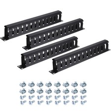 4 Pack 1U 19 Inch Cable Manager 12 Slot Horizontal Rack Mount Wire Management