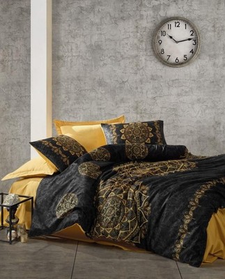Cotton Box Satin Bettwäsche Alvina Gold 200x220 cm 6-teilig Luxus