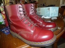 Dr Marten 1460  Oxblood  Leather Boots Size UK 8 Made In England Vintage 2000s