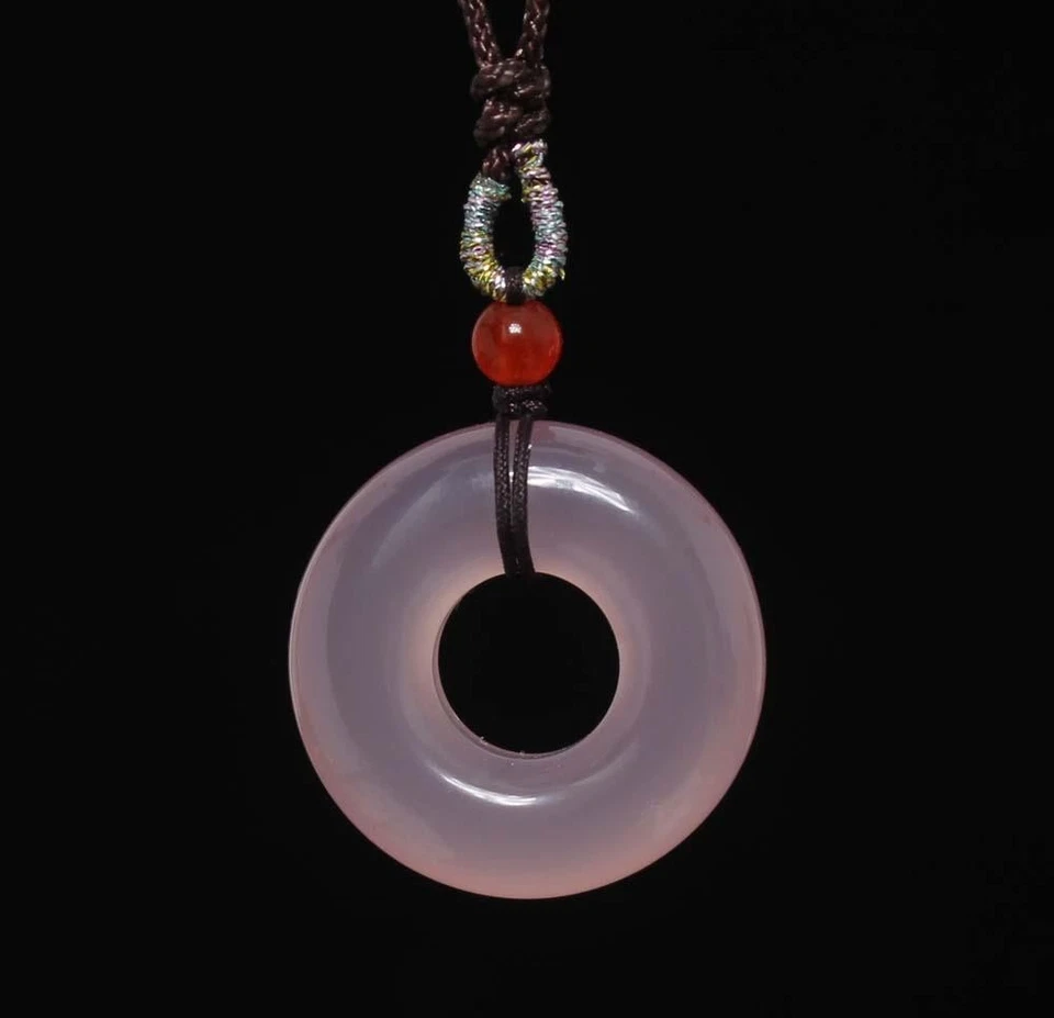 Colgante de ágata rosa china 5G A741 Foto 3 de 4