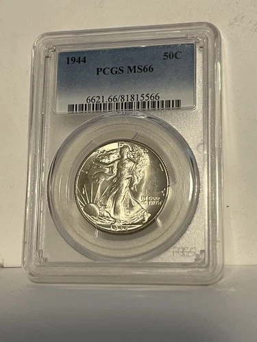 1944 Walking Liberty Half Dollar graded MS66 by PCGS Great Coin Flashy Gem