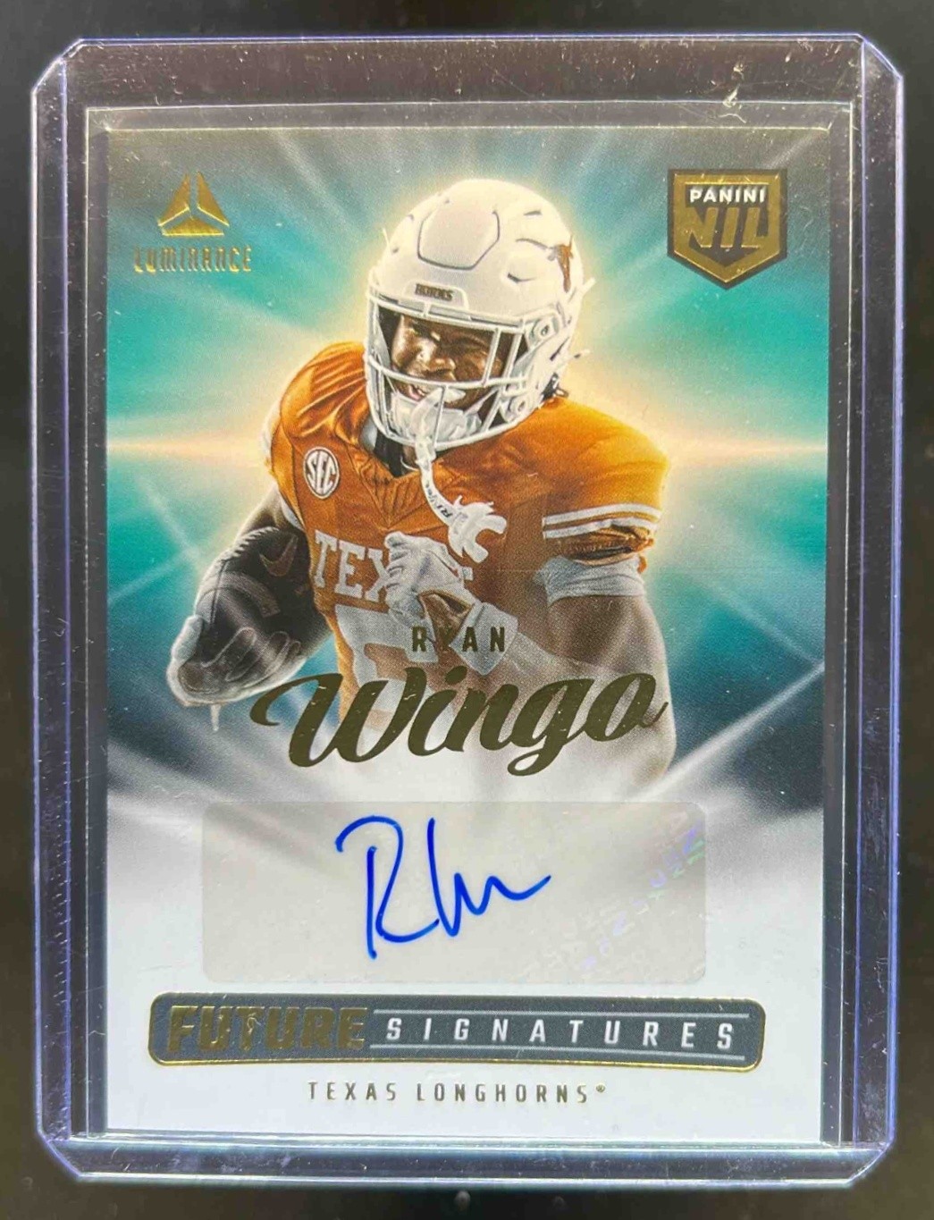2025 Panini Luminance Ryan Wingo Future Signatures NIL Auto #NIL-RWO Longhorns