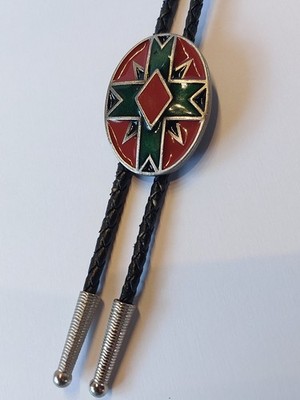 Bolo-Krawatte, Bolo Tie, Westernkrawatte, Vintage 1991 Siskiyou Enamel Southwest