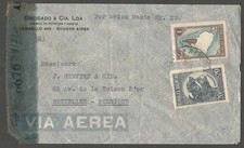 ARGENTINA 1940 s Censored Airmail Cover to Belgium COMMERCIAL Patent Agency