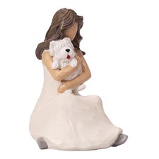 Woman with Dog Figurines, Resin Angel Dog Figurine for Dog Lovers, Sympathy D...