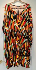 XL/1X/2X/3X New Black White Red Knit Nightgown Kaftan Beach Cover Dress Red