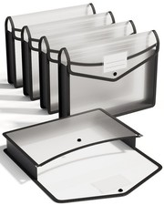 ThinkTex Plastic Expanding File Folder, Transparent envelopes with Snap Closu...