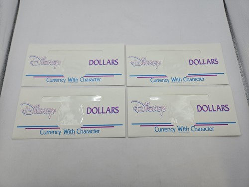 DISNEY MICKEY MOUSE DOLLAR White Envelopes Lot X 4 CURRENCY WITH CHARACTER Empty