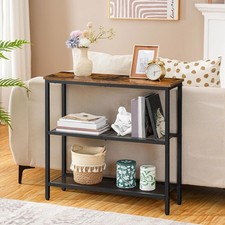 HOOBRO Console Table 3-Tier Entryway Table Sofa Table Side Table Display Table