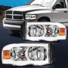Headlights Assembly For 2002-2005 Dodge Ram Headlamps Left+Right Replacement