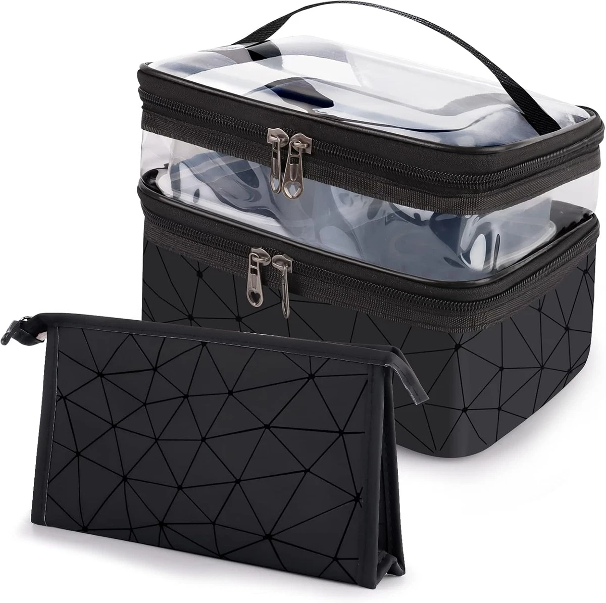 Trousse Da Viaggio In Velluto A Coste - Piccola Pochette Portatrucchi Con Cerniera, Bianco Latteo