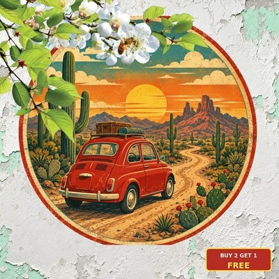 Cool Humorous Holiday Round 8x8 Inch Tin Sign Funny Greeting Wall Plaque Decor