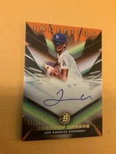 2023 BOWMAN INCEPTION BASEBALL #BPA-JV JOENDRY VARGAS AUTOGRAPHED ORANGE 12/25