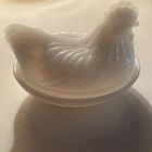 Vintage 1960’s Chicken Hen on Nest Westmoreland Milk Glass White Small 4”