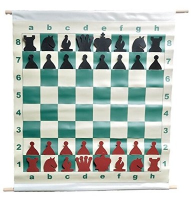  28'' Slotted-Style Vinyl Demo Chess Set with Deluxe Carrying Bag 