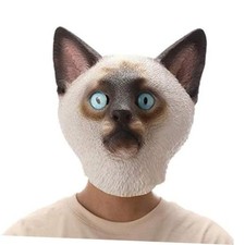 CreepyParty Siamese Cat Mask, Cat Costume for Halloween Party