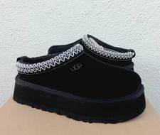 UGG TAZZ BLACK SUEDE PLATFORM COMFORT SLIPPERS SHOES, WOMEN US 12/ EUR 43 ~NEW