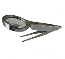 SE Lot of 2 - 4.5x Magnifier with Collapsible Tweezers, 1" Diameter Glass