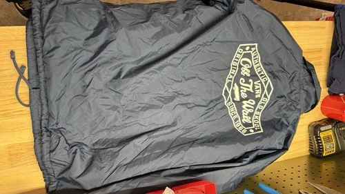 VANS Men’s Blue Nylon Windbreaker Snap Front Logo Embroidered Lightweight M image 3