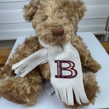 Burberry Vintage Russ Teddy Bear with Monogram B Scarf