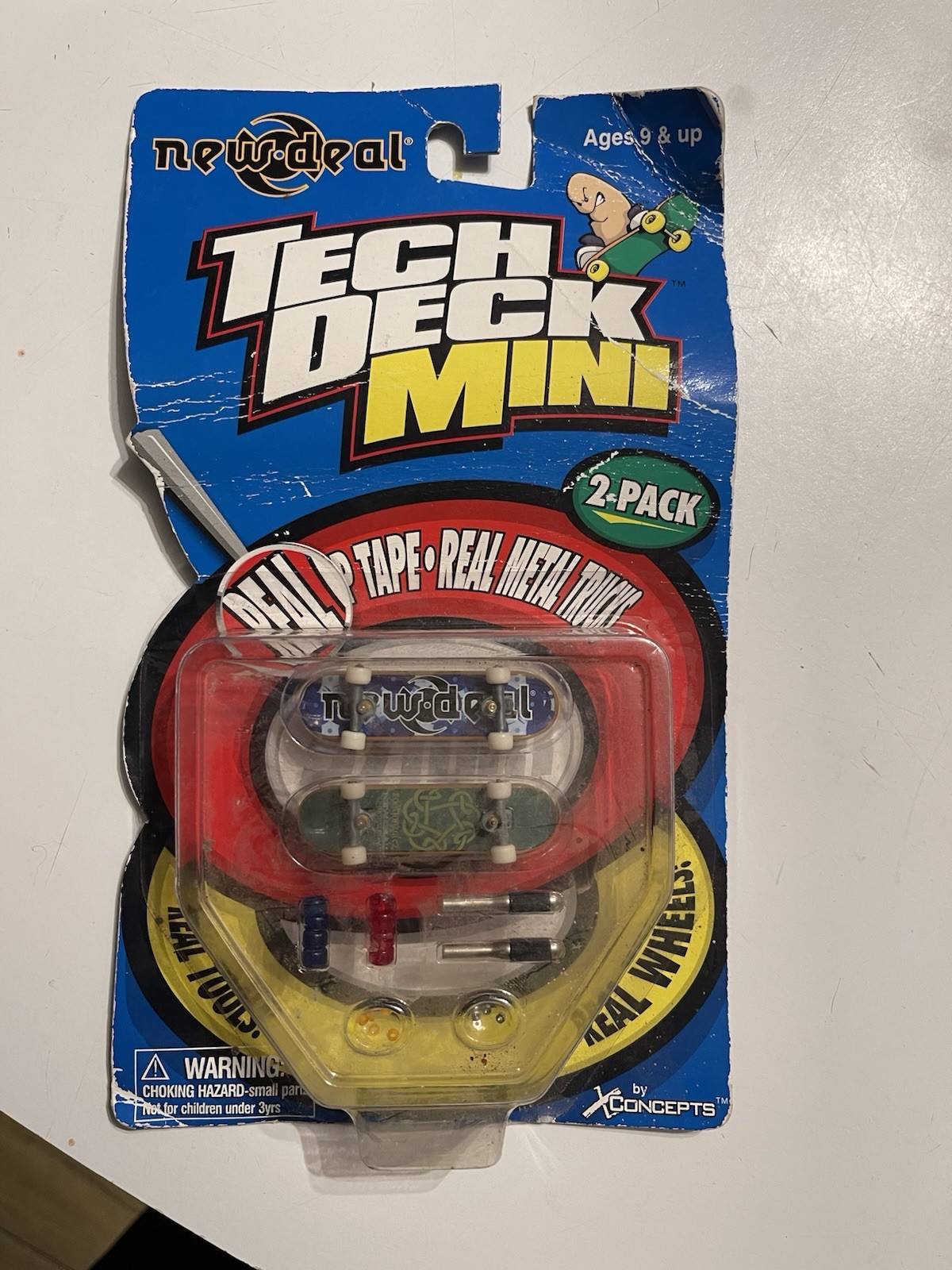 Vintage 1998 Tech Deck Mini New Deal Skateboard 2-Pack X-Concepts Rare NIP Flaw - Image 2