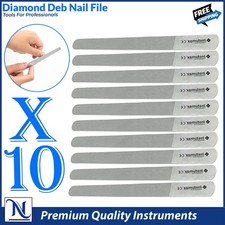 Professional Nail File Set x10 Diamond Deb Fine Grit Manicure Pedicure