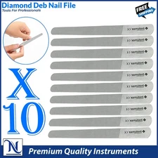 Diamond Deb Nail File Set x10-Professional Manicure Pedicure, Durable Fine Grit