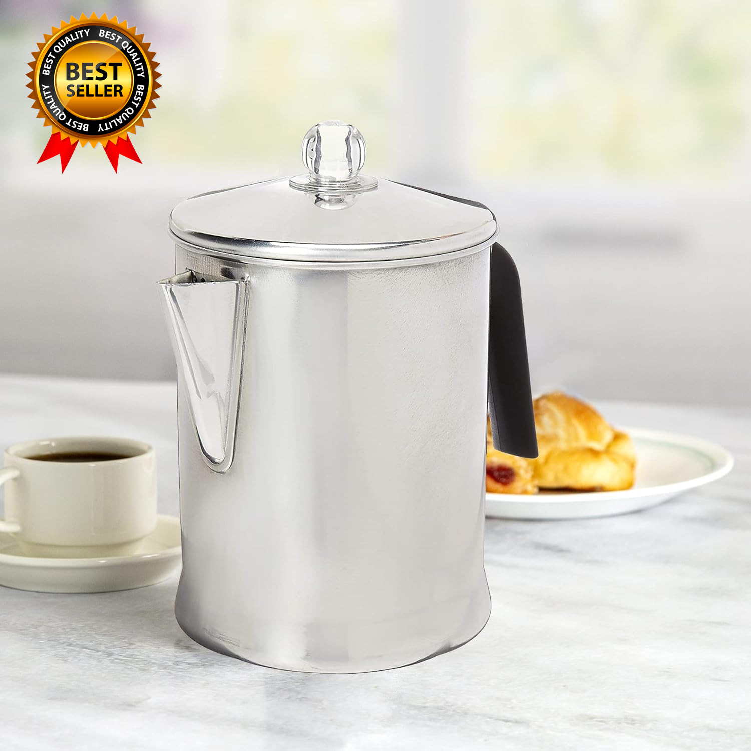 Today Aluminum Stove Top Percolator Maker Durable Brew Coffee on Stovetop