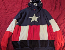 Marvel Captain America Zip Hoodie - Cosplay Hood/Mask - XL