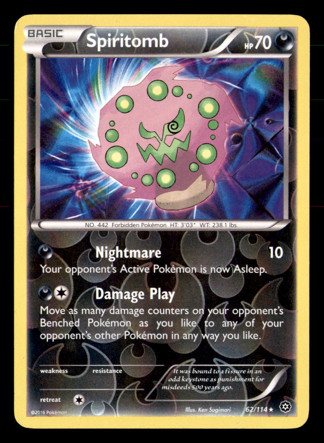 Spiritomb 62/114 Rare Steam Siege Pokemon Reverse Holo Near Mint