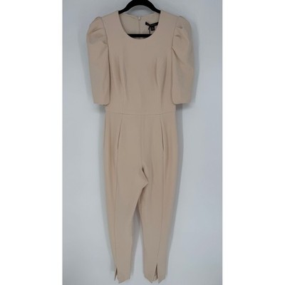 BLACK HALO RUSSO JUMPSUIT NWT SIZE 2 CREAM BLUSH PINK - IMPERFECTIONS