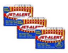Jet-Alert Double Strength Caffeine 200mg Caplets, 90 Count, 3-Pack