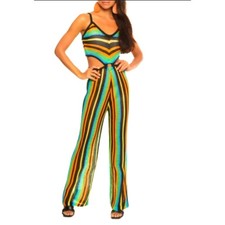 Knited Striped Cutout Jumpsuit NWT