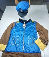 Lg Kids Child Paw Patrol Chase Costume Jumpsuit Set Halloween Dress Up Disguise