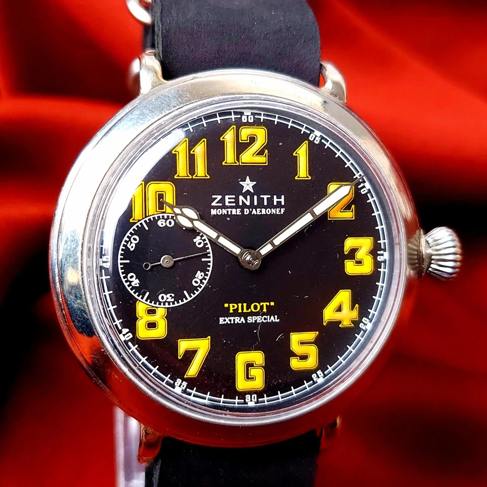 Reloj Pulsera Zenith Vintage Suizo Militar Piloto Matrimonio Hombre Reparado Foto 2 de 4